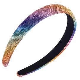 scicent 26515 Women's Rhinestone Headband Wide Thick Padded Headbands Non-Slip Headband Fashionable Crystal Headband Shiny Hair Bands for Women and Girls