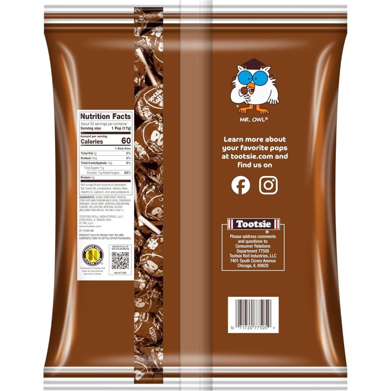 Tootsie Pops Chocolate Flavored Lollipops with Chocolatey Center 50 Count