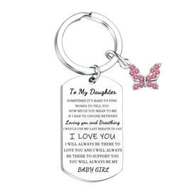 Daughter Keychain Gift from Dad Mum Graduation Gifts for Daughter To My Daughter Gifts Christmas Birthday Gift for Daughter