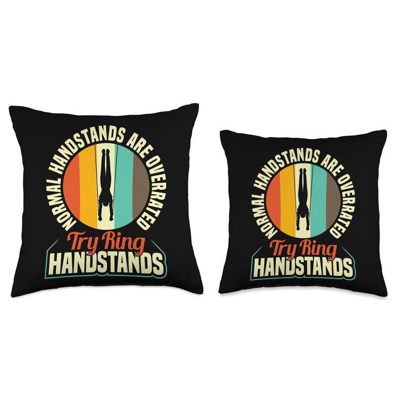 Handstand Ring Gymnastics Throw Pillow