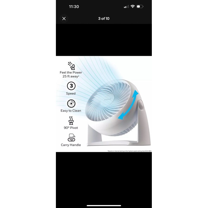 Honeywell HT-904 Turboforce Tabletop Air Circulator Fan, Small, White –