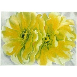 Georgia O'keefe Flowers Print Framed Yellow Cactus Flower