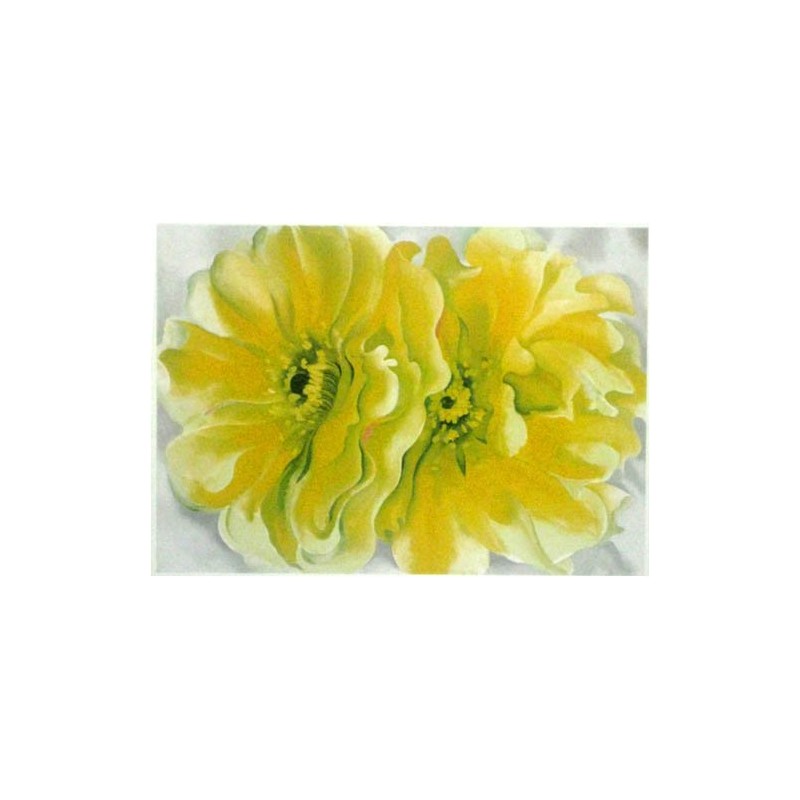 Georgia O'keefe Flowers Print Framed Yellow Cactus Flower