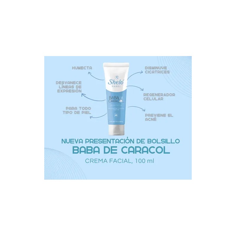 2 Baba De Caracol Sheló Nabel Crema Facial De Bolsillo