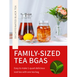 TeeLux Decaf Black Iced Tea, Decaffeinated Black Tea Bags, Family Size, Smooth & Refreshing Taste, Unsweetened Iced Tea 30 Count