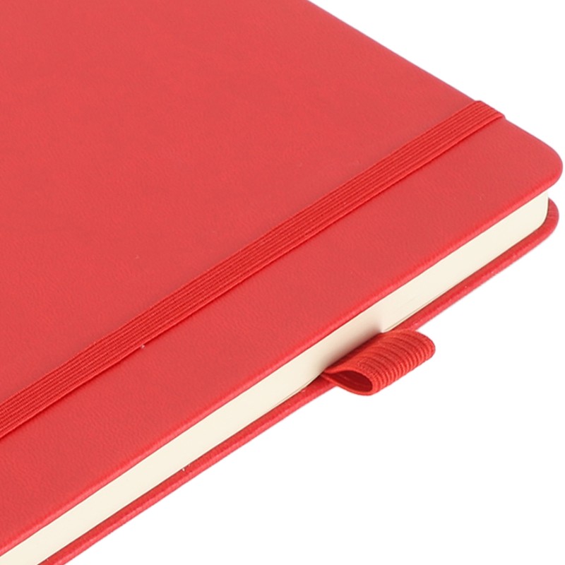 A5 Lined Notebook Portable PU Leather Hardcover Notebook with Elastic