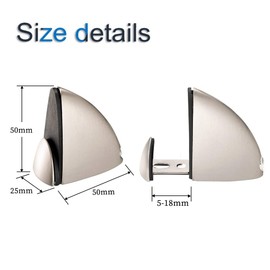 INCREWAY Glass Clamp, 4 Pack Metal Adjustable Brushed Nickel Wood/Glass Shelf Support Bracket, Glass Clip Clamp Holder Wall Mount for 5mm-18mm Thick Glass