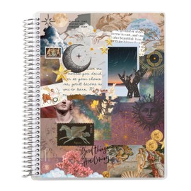 Erin Condren 8.5” x 11” Productivity Spiral Notebook, Lines & Checklist Layout with 80 Lb. Paper, Cosmic Collage Cover, 160 Productivity Notebook Pages, Platinum Coil, Stickers Included