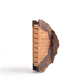 Decorative Chocolate Biscuits Hair Claw Clip, Large 3.7 inch, Brown and Peach Acetate, Metal Spring