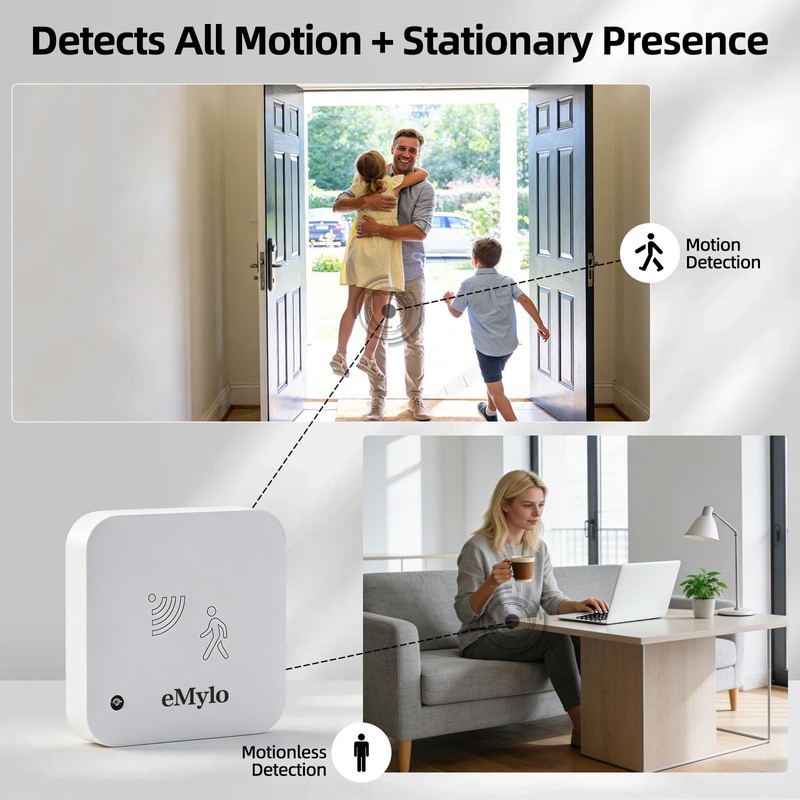 eMylo WiFi Presence Sensor 1 Pack 24GHz mmWave Radar with