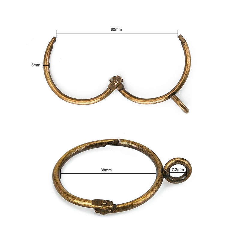 KaiYi 20pcs Shower Curtain Rings Sliding Ring Opening Design 38mm