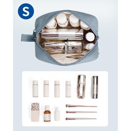 Narwey Small Makeup Bag for Purse Travel Makeup Pouch Mini Cosmetic Bag Zipper Pouch for Women (Greyish Blue, Small)