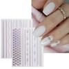 12 Sheets Star Nail Art Stickers 3D Self Adhesive Silver