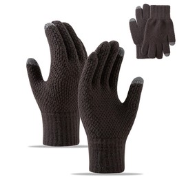 GMYIAK Winter Warm Touch Screen Knitted Gloves,Womens Thermal Gloves for Outdoor Cycling Running Hunting Skiing Climbing Sport,Winter Thinsulate Gloves for Men (Dark grey)