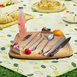 OBR KING Travel Cutlery Set with Case, 9-Piece Stainless Steel Outdoor Cutlery Set, Portable Camping Cutlery, Silver