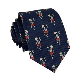 Corbata de microfibra de poliéster para hombre, Esqueleto y calabaza, Regular-3"