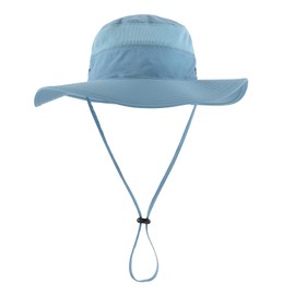 Home Prefer Men's Sun Hat UPF 50+ Wide Brim Bucket Hat Windproof Fishing Hats (Blue)