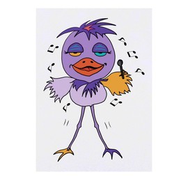 'Funny Bird Singing' Temporary Tattoo - Water Resistant, Skin-Safe, Non-Toxic Transfer (TO00076703)