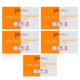 Belo Essentials Intensive Cleansing Bar Soap with Tranexamic Acid | Gentle Daily Brightening Cleanser for Even Skin Tone, Radiant Glow, Smooth Texture, and Deep Clean Hydration 65g x 5 Bars