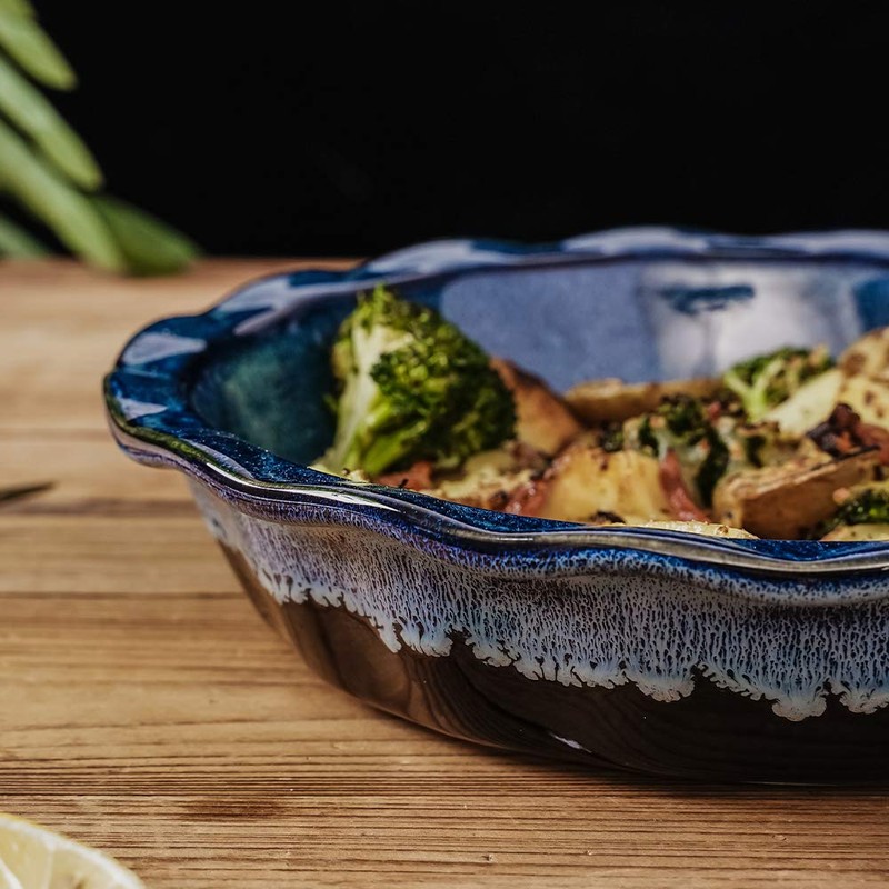 KOOV Ceramic, 9 Inches Pie Plate, Pie Dish for Dessert