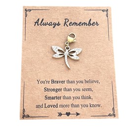 AMOBESTER Rhinestone Dragonfly Clip on Pendant Charms for keychain DIY Necklace and Bracelet