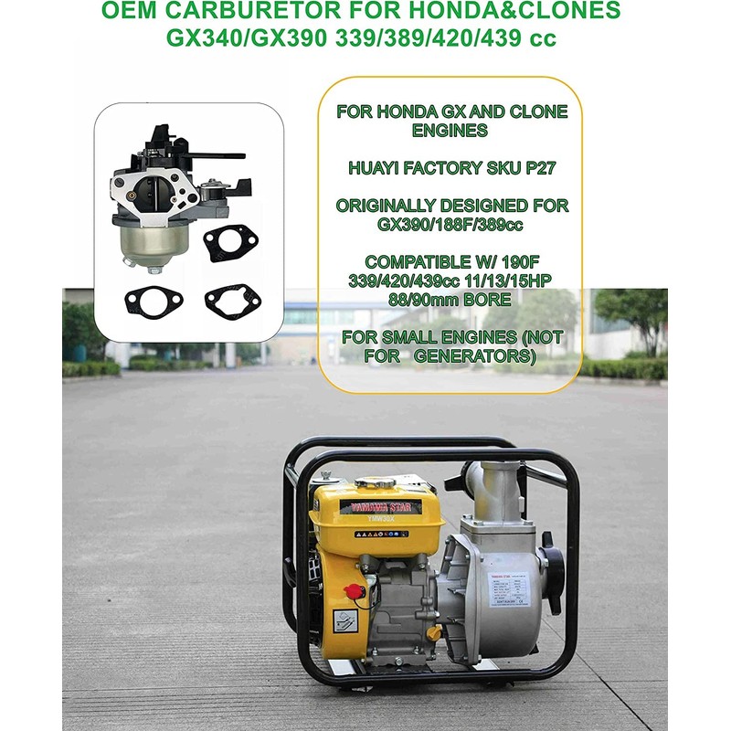YAMAKATO 420cc 389cc 459cc 338cc Carburetor for Honda and Clone