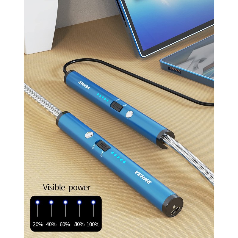 VEHHE Rechargable Lighter, Electric USB with LED Battery Display Safety