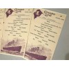 CARPATHIA DINNER MENU SECOND CLASS SEPTEMBER 6 1911 NICE REPLICA