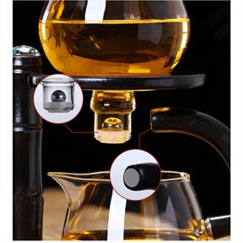 RORA Glass Tea Set Coffee Set Magnetic Water Diversion Rotating Cover Bowl Semi Automatic Tea Maker Lazy Teapot Kungfu Tea Set Coffee Set