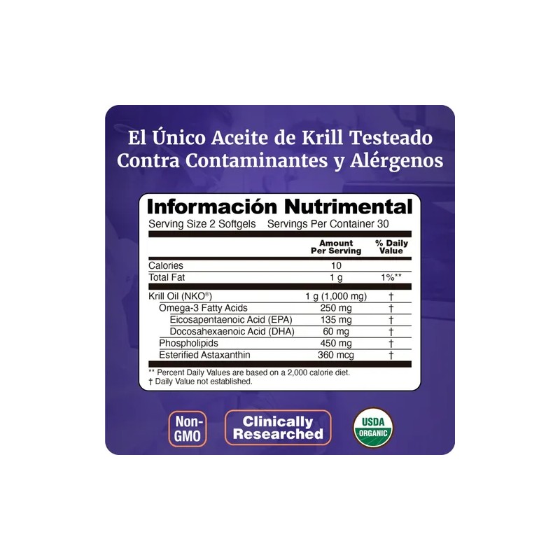 Aceite De Krill 500mg Alta Biodisponibilidad 60 Softgels
