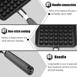 Waffle Mould Cast Aluminium Base Stove Belgium Waffle Iron Household Kitchen Gas Non-Stick Waffle Baking Mould Press Plate Baking Tool