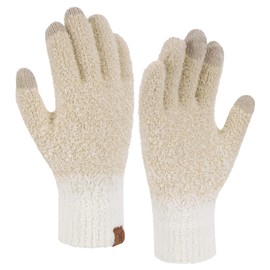 Bequemer Laden Womens Winter Warm Fuzzy Touchscreen Gloves Knit Jacquard Fluffy Thermal Gloves for Women Cold Weather Gifts