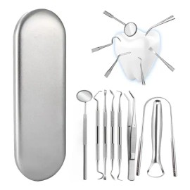 Herramienta Limpieza Dental Acero Quita Sarro 9 Piezas Kit