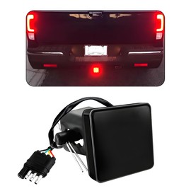 KVAEY 15 LED Brake Light Trailer Hitch Cover, Super Bright Brake Driving Lamp for 2" Towing Hitch Receiver, Universal Brake Tail Light for Towing Truck SUV, Car Accessories