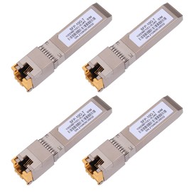 4 Pack 10G SFP+ RJ45 Copper Transceiver, 10GBase-T Module SFP CAT.6a/7 up to 30 Meters Compatible with Cisco SFP-10G-T-S, Ubiquiti Unifi UF-RJ45-10G, Netgear, TP-Link, Mikrotik and More
