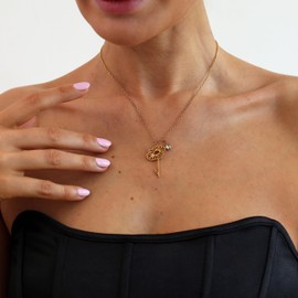 foyjoey 18K Gold Plated Dainty Birth Flower Necklace for Women Minimalist Birth Month Birthstone Necklaces Flower Jewelry Mothers Day Bridesmaid April