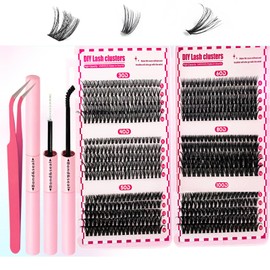 600 pcs – Natural DIY Eyelash Extensions, Cluster Lashes, D-Curl 8-16 MM, Soft & Fluffy Volume Lashes for Russian Style (30+40+50+60+80+100 D). Perfect for Thick, Luxurious Looks