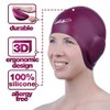 Gorras de natación 3D con protección de oídos, gorra de