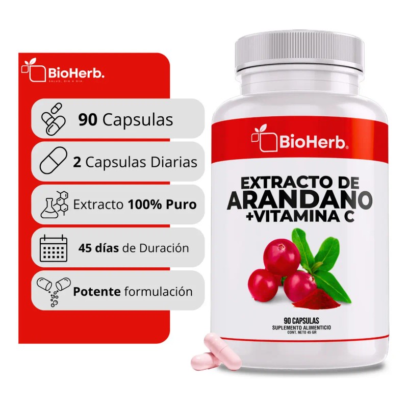 Bioherb Arándano Rojo Orgánico Vitamina Extracto 100 Puro Concentrado Cápsulas