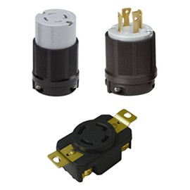 OCS Parts NEMA L15-30 Locking Plug, Connector, and Receptacle Set | 250VAC - 30 Amp - 3 Pole 4 Wire | cUL Listed Replacement Plugs