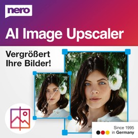 Nero AI Image Upscaler | Bilder vergrößern | Fotos schärfen | Skalieren auf 4K | Optimieren von Fotos | einfaches Nachschärfen | Windows 11 / 10 | (Jahreslizenz) für 1 PC