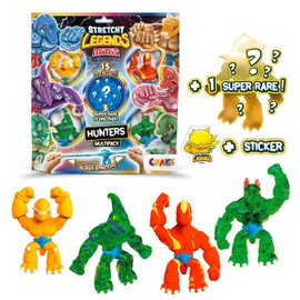 CRAZE Stretchy Legends Minis Multipack Hunters - 5 x Elastic Action Figures for Children, Sticky & Stretchy Superhero Figures to Collect