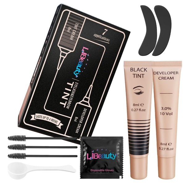Libeauty Eyelash Dyeing Black, Eyebrow Dyeing Black, 2023 Black Dye for Eyelashes and Eyebrows - Exquisite Small Packaging - 8 ml