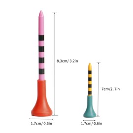 KALUROIL Pack of 50 Plastic Golf Tees 83 mm (3-1/4 Inch) 70 mm (2 3/4 Inch) Long Plastic Assorted Colours