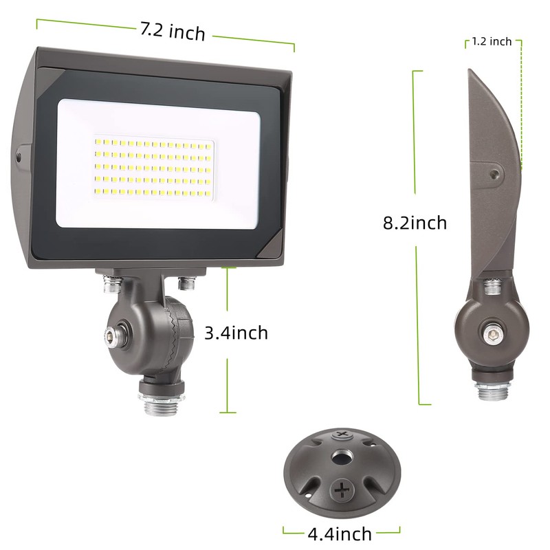 50W Outdoor LED Flood Light With 1/2" Knuckle Mount (Plate