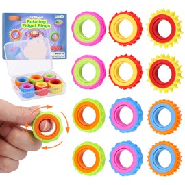 Fidget Ring Toys für Kinder Erwachsene, 12 Pcs Anti Stress Ring Akupressur Ring Set, Anxiety Ring Fidget Spinner Ringe, Sensorik Autismus für Spielzeug, Beruhigend Bei Stress Angs, Fidget Squishy Toy