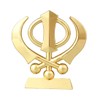 GCT Sikh Religious Khanda Golden Metal Idol/Murti/Statue Decorative Showpiece Gift