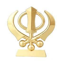 GCT Sikh Religious Khanda Golden Metal Idol/Murti/Statue Decorative Showpiece Gift Item for Car Dashboard/Pooja/Home Decor/Office Showpiece