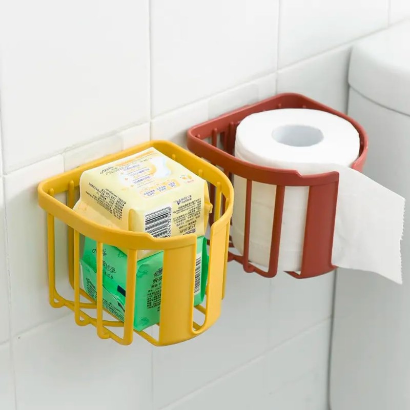 Versatile White Adhesive Basket Holder: Bathroom, Kitchen, Sponge, Sink Storage