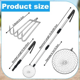 CIEOVO 2 Pack Shark Tooth Sifter Clam Rake and Beach Sand Sifter Sand Scoop Shell Scooper for Beach Scoop Shovel Sifter Tool Picking Up Shells